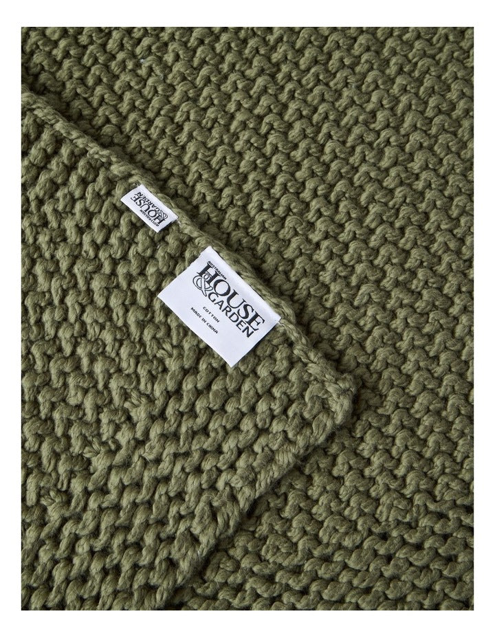 Norwood Knitted Throw in Olive