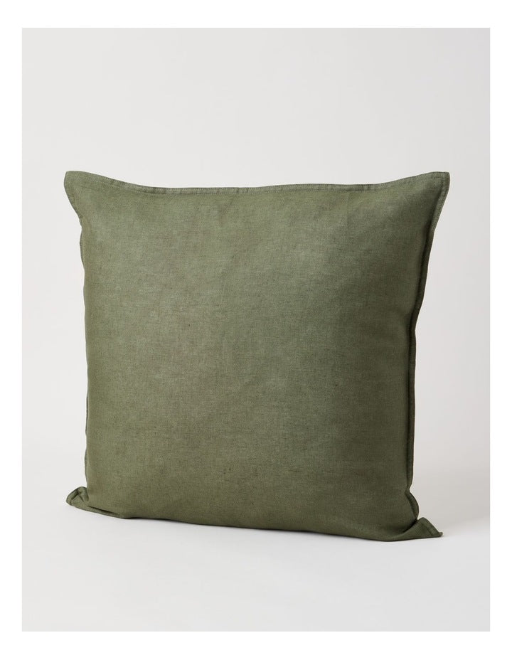 Sandy Cape Linen Cushion in Olive