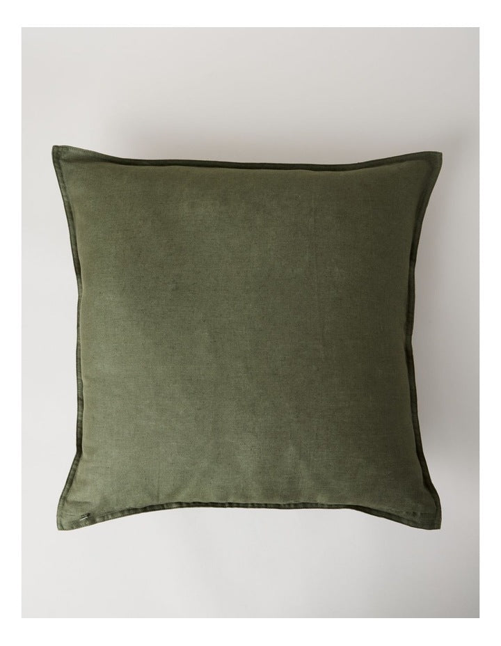 Sandy Cape Linen Cushion in Olive