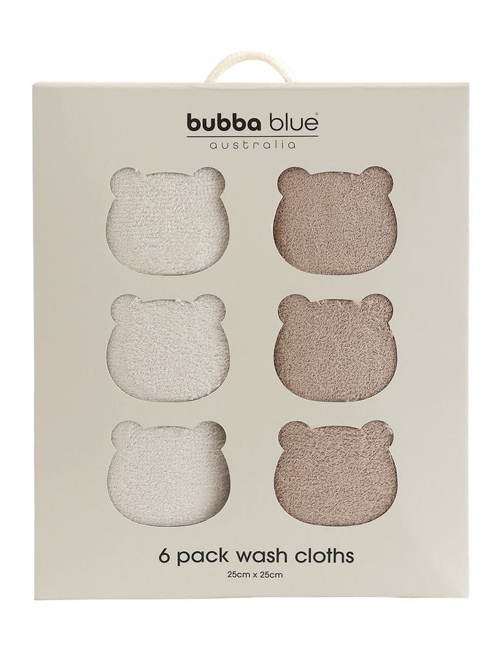 Nursery Face Washers - 6 Pack - Soft Cotton