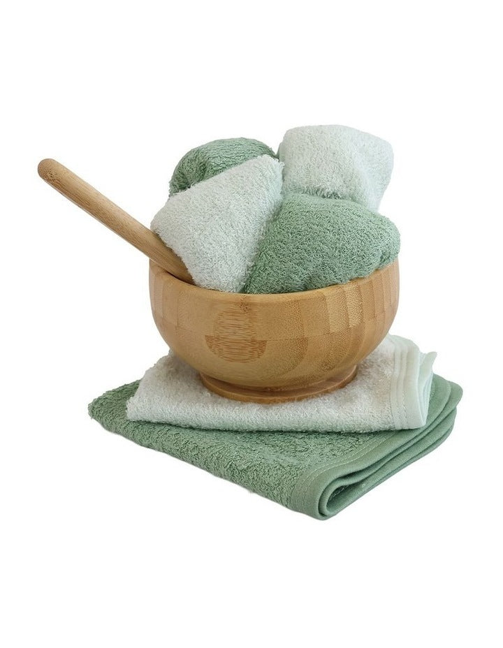 Sundae Face Washers 6 Pack in Greentea