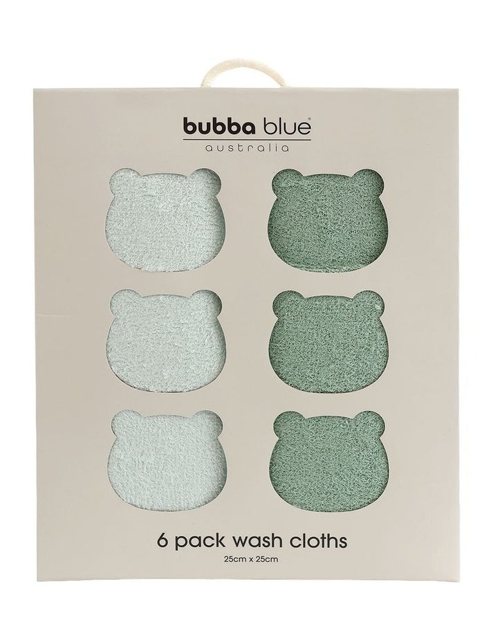 Sundae Face Washers 6 Pack in Greentea