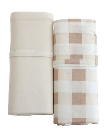 Sundae Jersey Swaddle Wraps 2 Pack in Chestnut