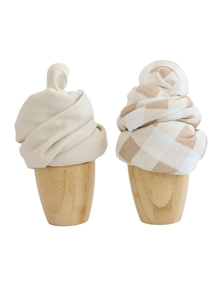 Sundae Jersey Swaddle Wraps 2 Pack in Chestnut