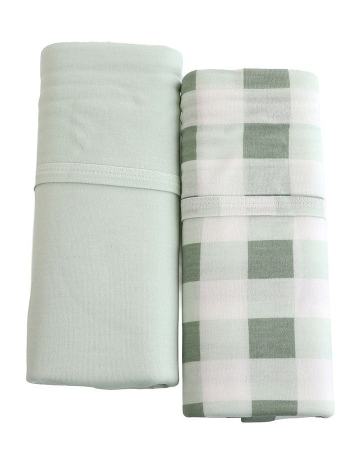 Sundae Jersey Swaddle Wraps 2 Pack in Greentea