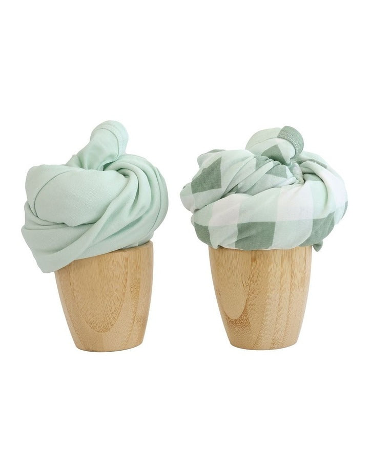 Sundae Jersey Swaddle Wraps 2 Pack in Greentea