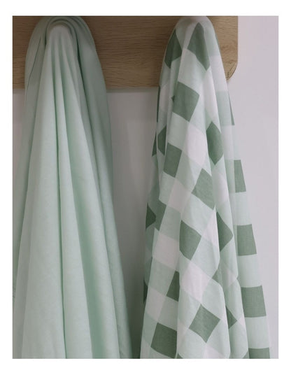 Sundae Jersey Swaddle Wraps 2 Pack in Greentea