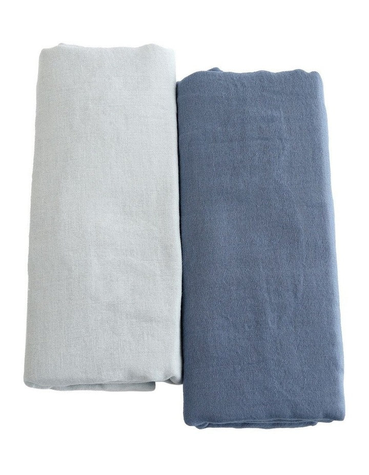 Sundae Muslin Wraps Pack of 2 in Blueberry