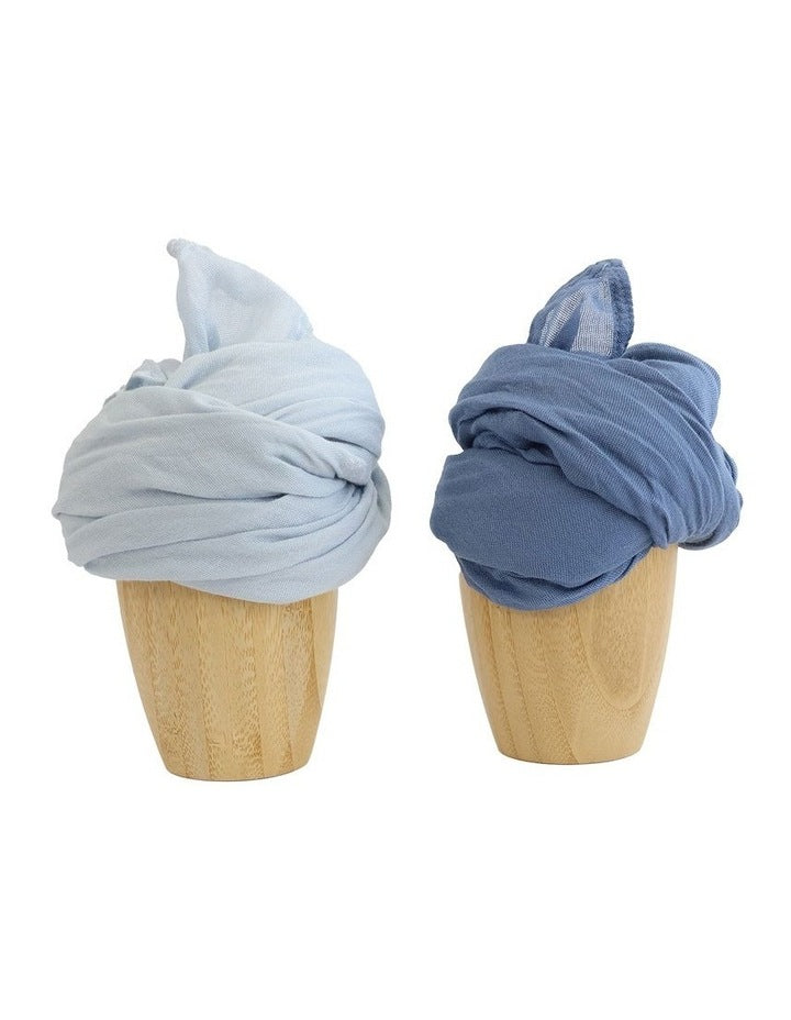 Sundae Muslin Wraps Pack of 2 in Blueberry