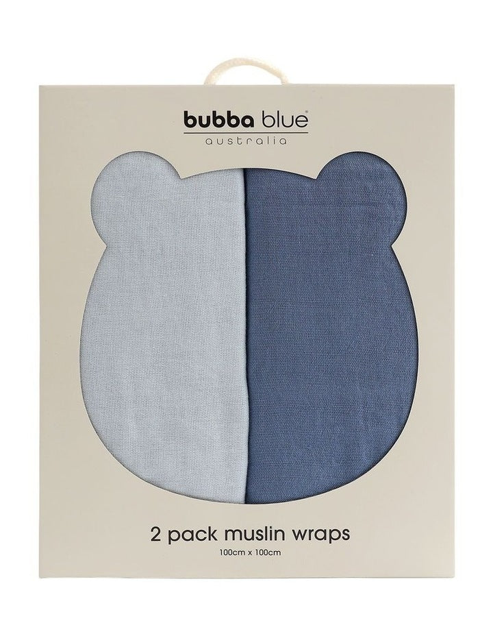 Sundae Muslin Wraps Pack of 2 in Blueberry