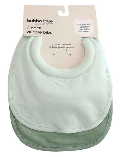 Baby Bibs 2 Pack - Cotton Blend, Greentea