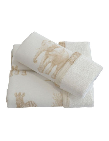 Serengeti Face Washers 3 Pack in Cream
