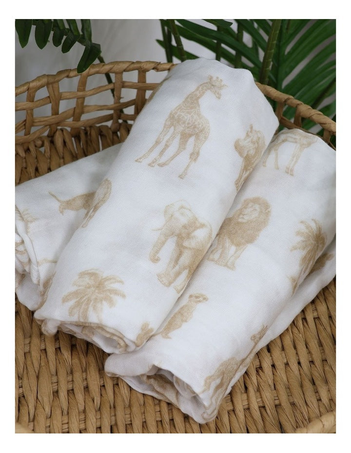 Serengeti Muslin Wraps 3 Pack in Beige
