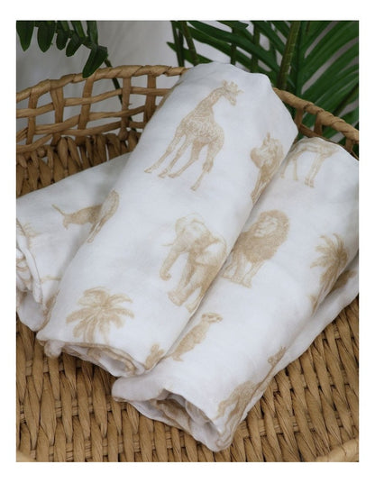 Serengeti Muslin Wraps 3 Pack in Beige