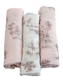 Swan Lake Muslin Wraps 3 Pack in Multi