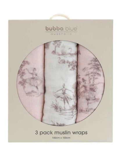 Swan Lake Muslin Wraps 3 Pack in Multi