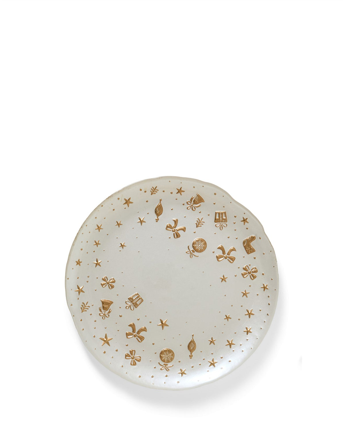 28cm Golden Christmas Turkish Glass Platter