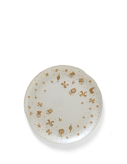 28cm Golden Christmas Turkish Glass Platter