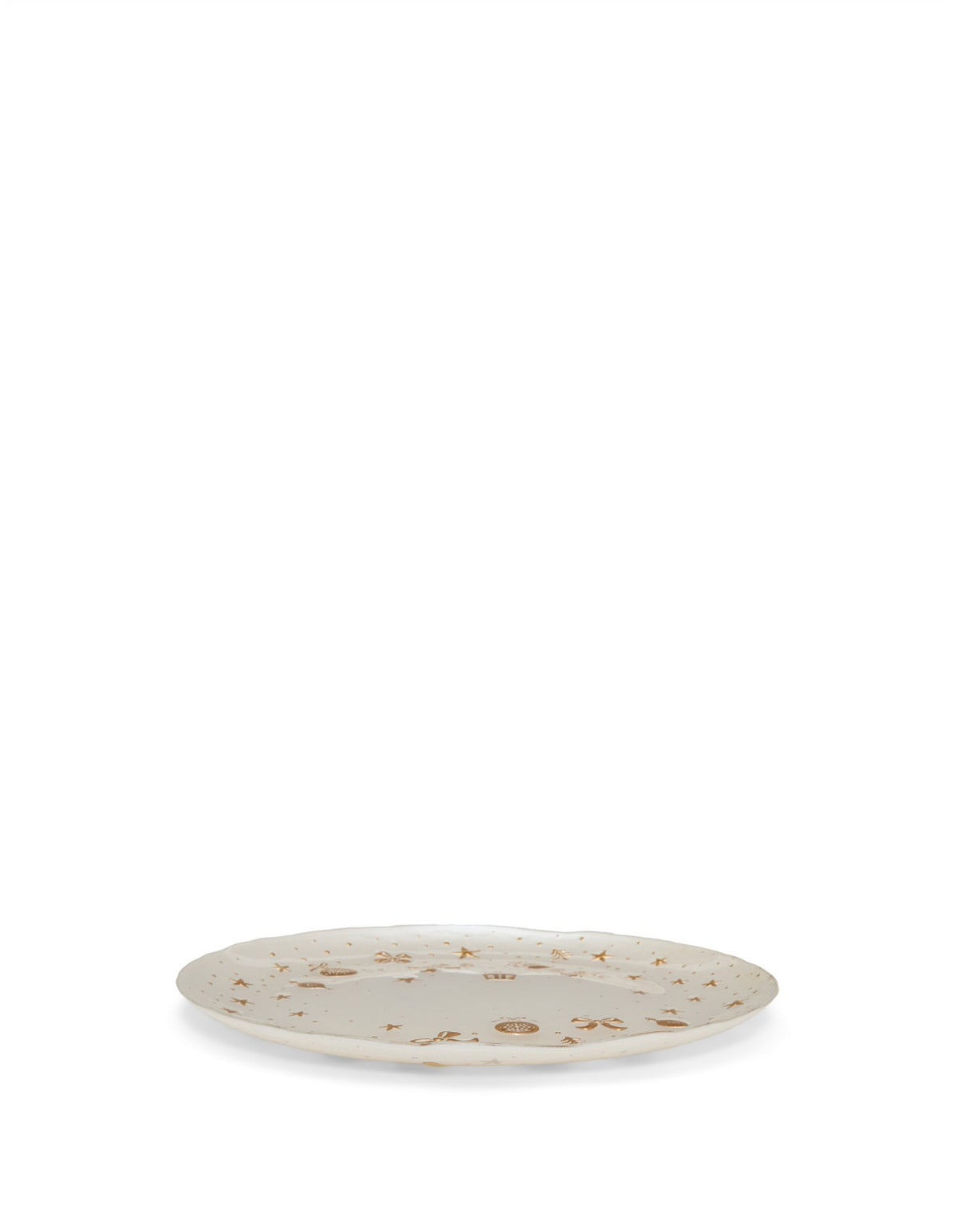 28cm Golden Christmas Turkish Glass Platter