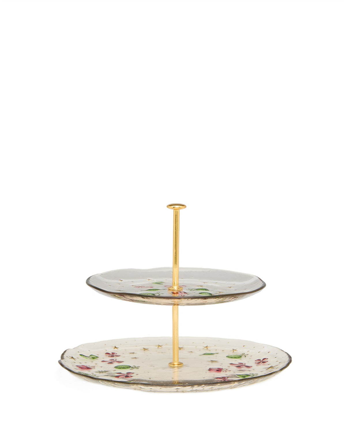 28cm Golden Christmas Turkish Glass Tiered tray