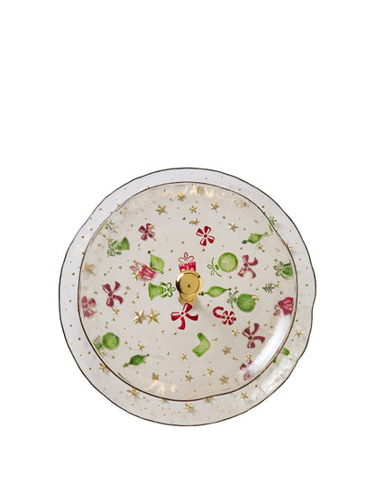 28cm Golden Christmas Turkish Glass Tiered tray