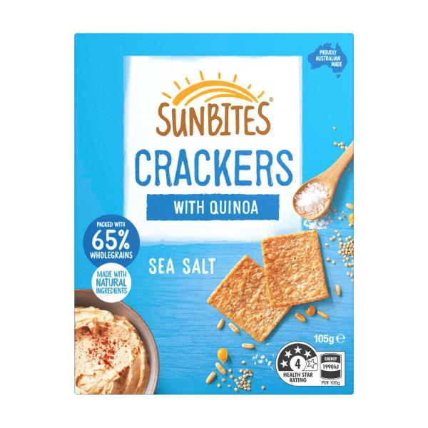 SUNBITES SEA SALT SNACK CRACKERS WITH QUINOA SHARE PACK:.:105 GRAM