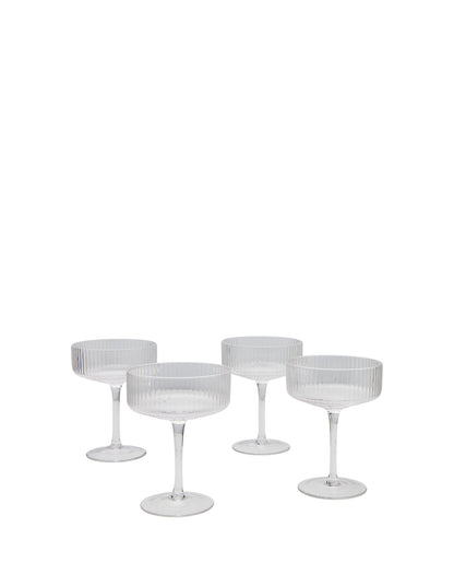 Monaco Fluted Coupe Glass set of 4