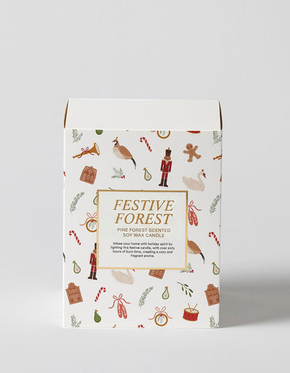 Festive Forest Glass Cloche Scented Candle