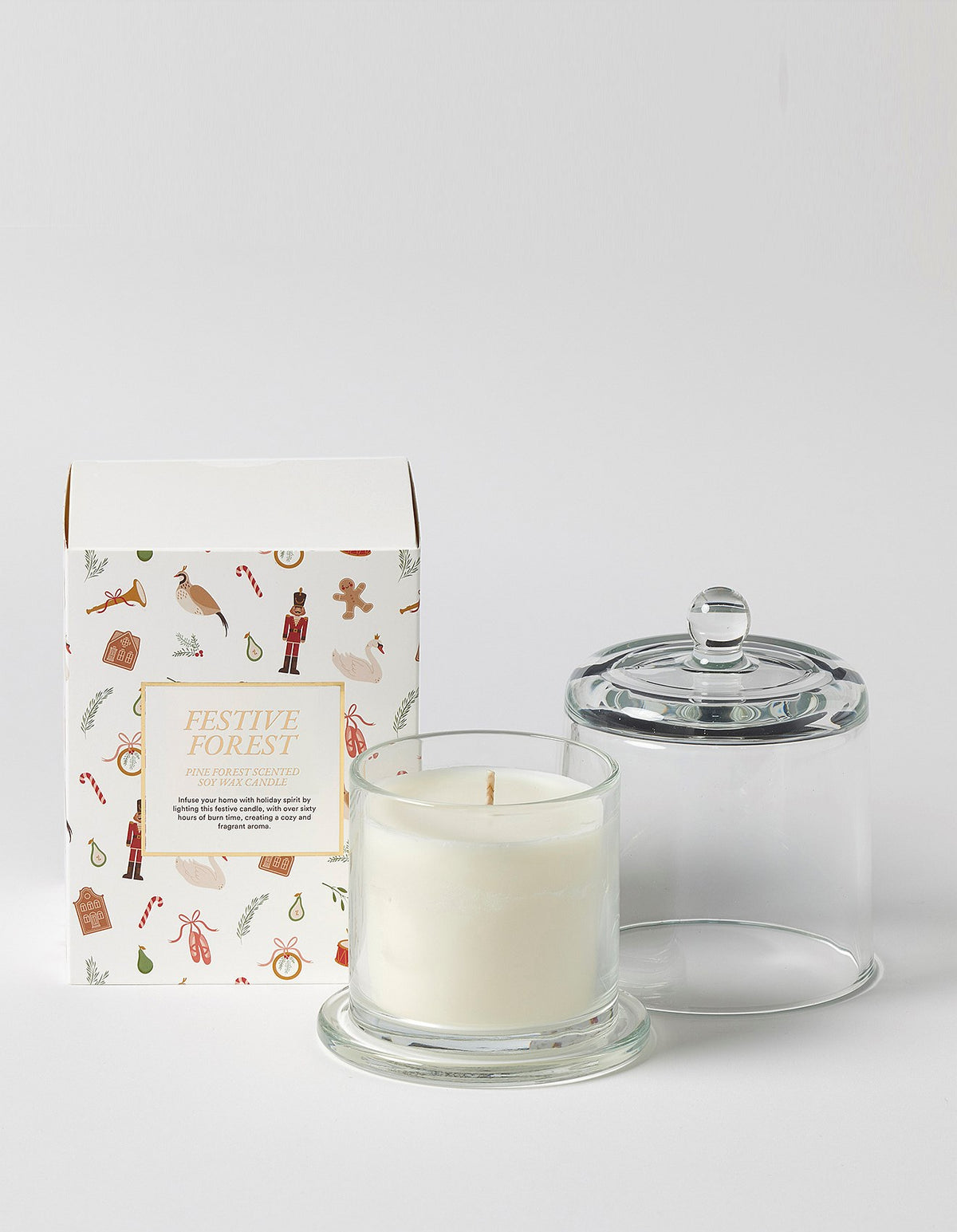 Festive Forest Glass Cloche Scented Candle