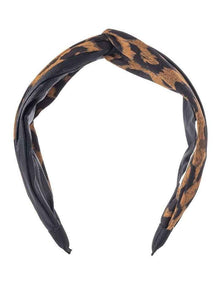 Animal Twist Headband Hair Accessory in Black/Camel