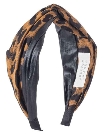 Animal Twist Headband Hair Accessory in Black/Camel