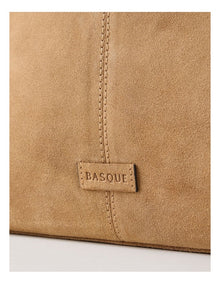 Phoenix Suede Leather Tote Bag in Caramel