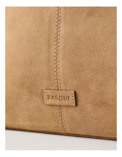Phoenix Suede Leather Tote Bag in Caramel