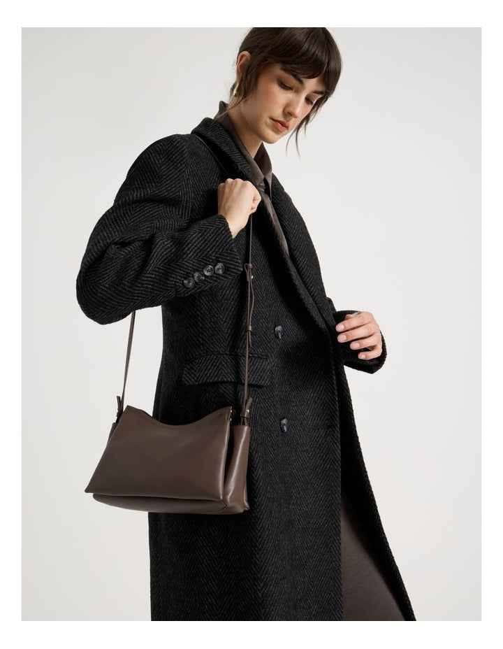Gracie Leather Crossbody Bag in Chocolate