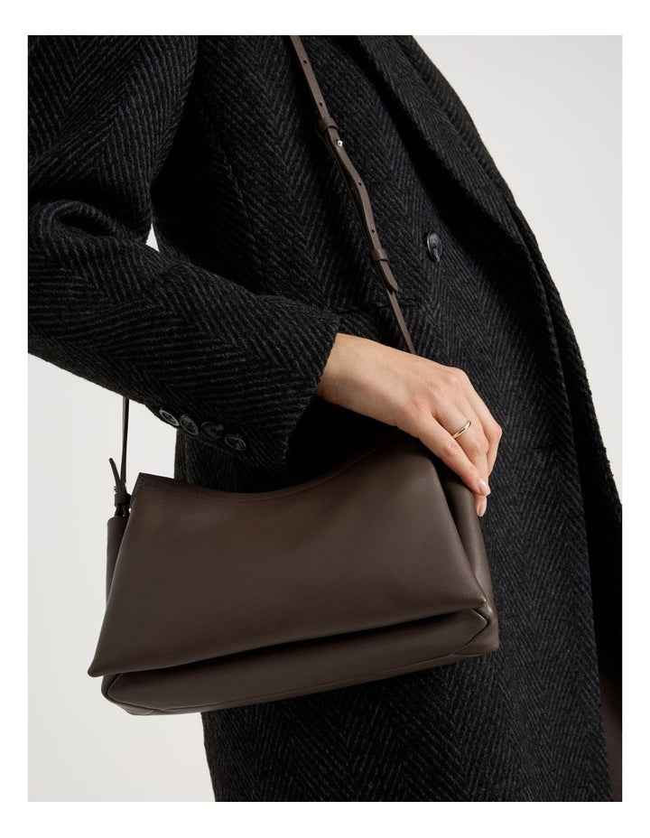 Gracie Leather Crossbody Bag in Chocolate