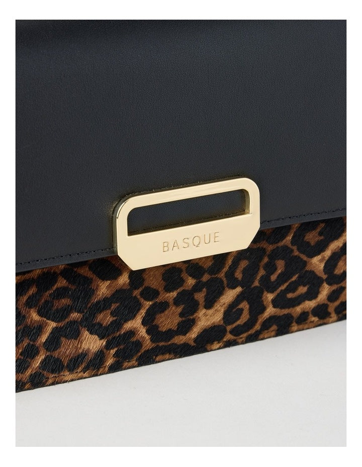 Fiona Leather Satchel Bag in Leopard