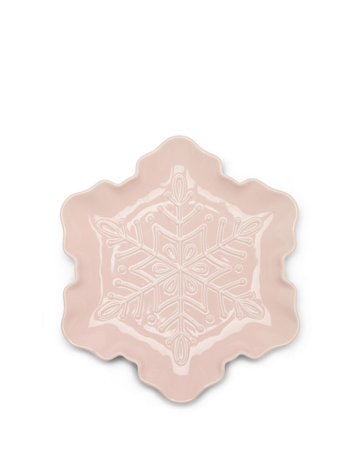 25CM Sugarplum Pink Snowflake Platter