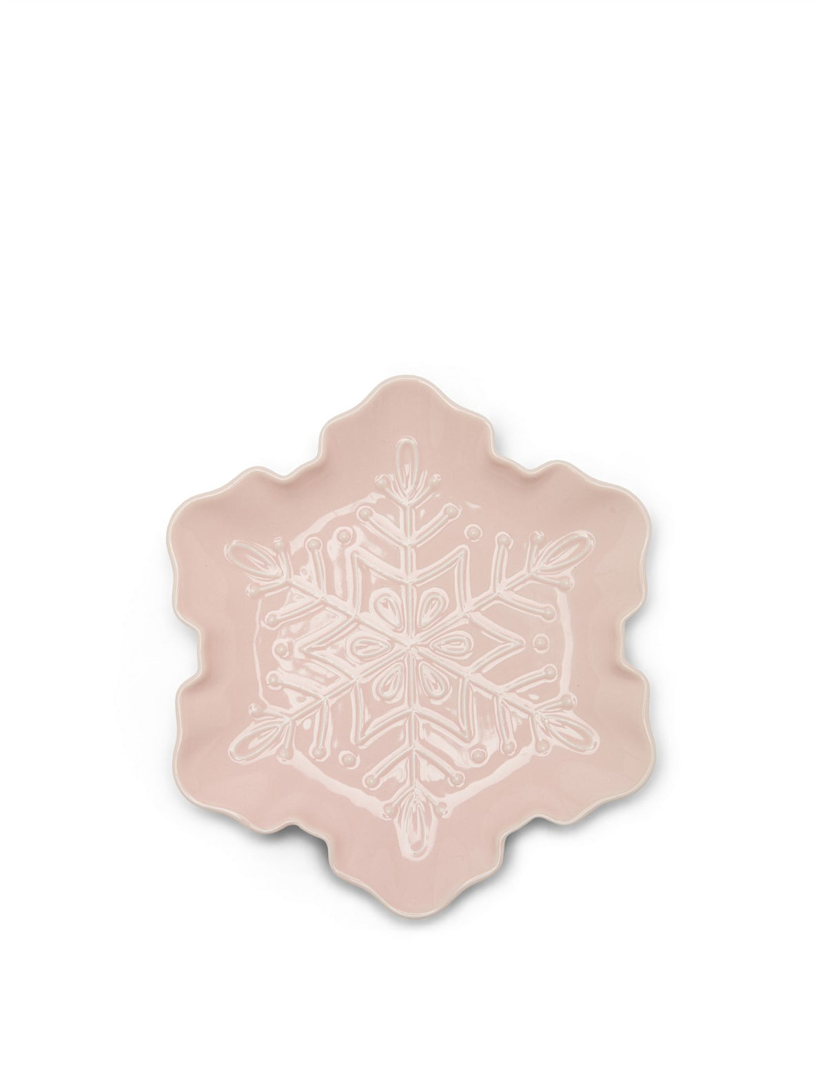 20CM Sugarplum Pink Snowflake Platter
