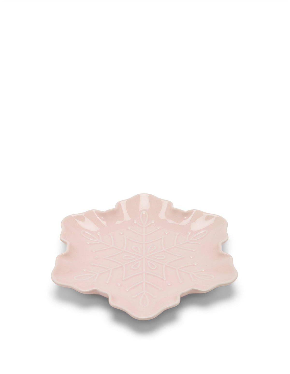 20CM Sugarplum Pink Snowflake Platter