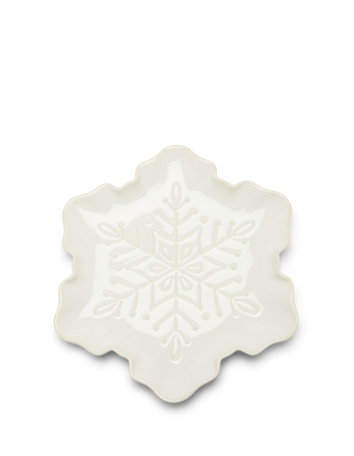 25CM Sugarplum White Snowflake Platter