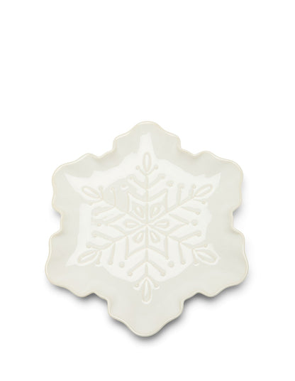25CM Sugarplum White Snowflake Platter