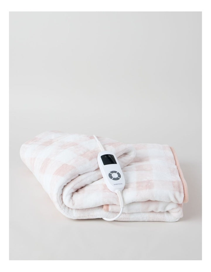Check Heated Throw in Pink