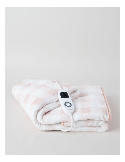 Check Heated Throw in Pink