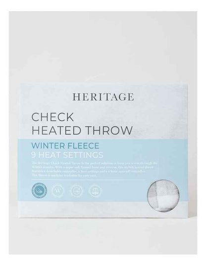 Heated Throw in Charcoal Check