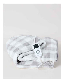 Heated Throw in Charcoal Check