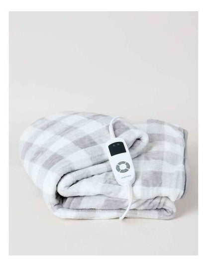 Heated Throw in Charcoal Check