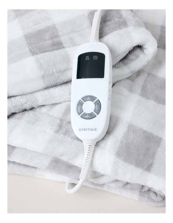 Heated Throw in Charcoal Check