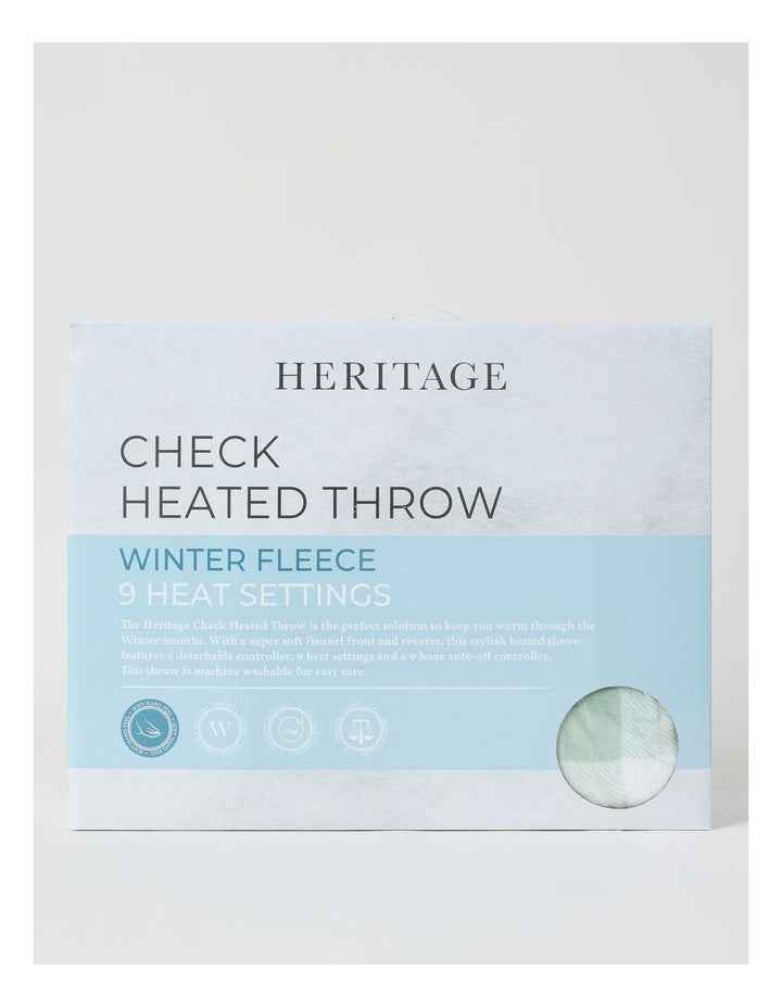 Heated Throw in Sage Check