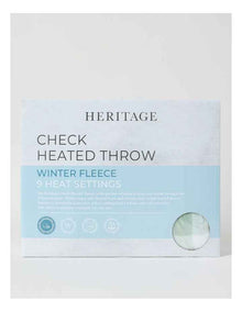 Heated Throw in Sage Check