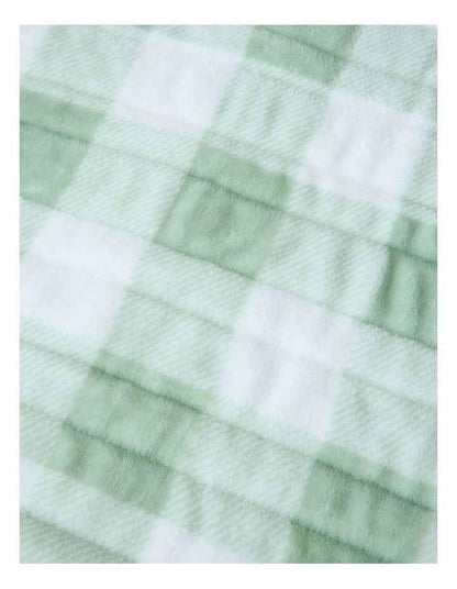 Heated Throw in Sage Check